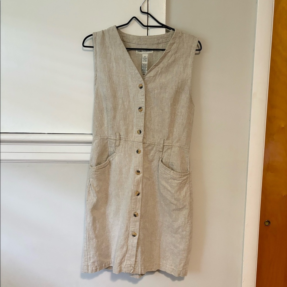 Vintage linen button down dress